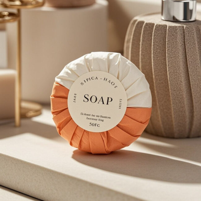 Custom hotel soap for guest bathroom and travel amenities