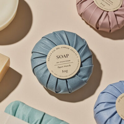 Custom hotel soap for guest bathroom and travel amenities
