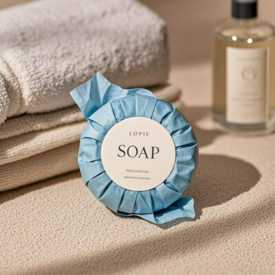 Custom hotel soap for guest bathroom and travel amenities