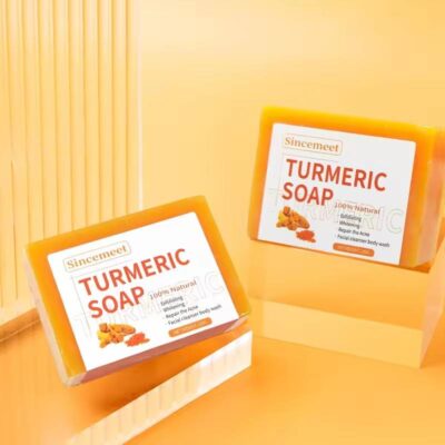 Organic handmade turmeric bar soap factory