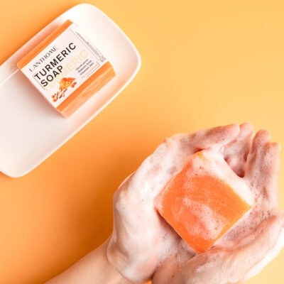 Organic handmade turmeric bar soap factory