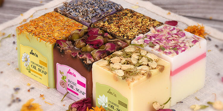 Floral handmade moisturizing bar soaps wholesale