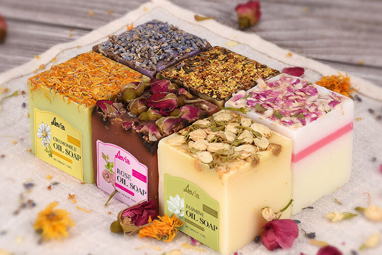 Floral handmade moisturizing bar soaps wholesale