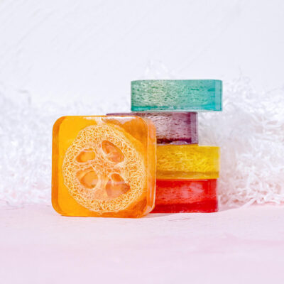 Custom natural exfoliating soap base for skincare