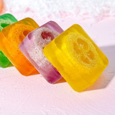 Custom natural exfoliating soap base for skincare