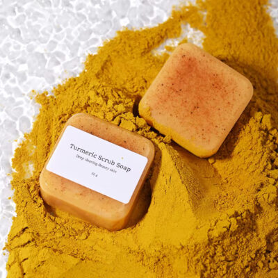 Custom organic turmeric handmade whitening bar soaps