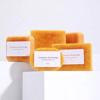 Custom organic turmeric handmade whitening bar soaps