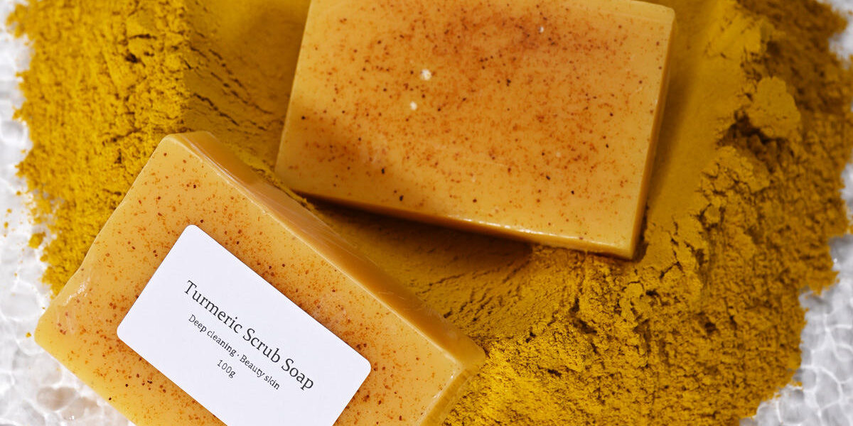 Custom organic turmeric handmade whitening bar soaps