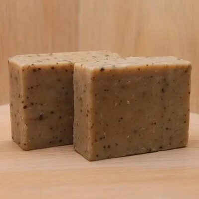 Exfoliating coffee natural organic soap for moisturizing bath use