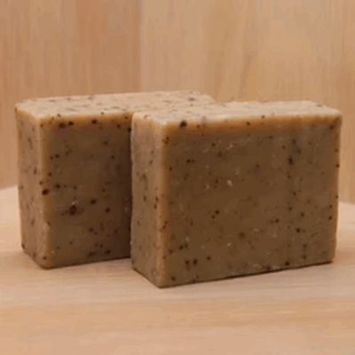 Exfoliating coffee natural organic soap for moisturizing bath use