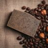 Exfoliating coffee natural organic soap for moisturizing bath use