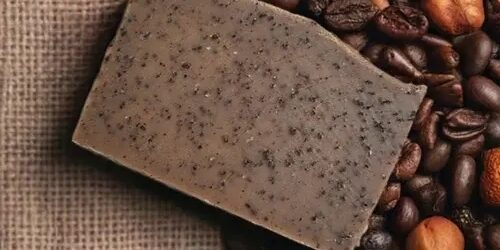 Exfoliating coffee natural organic soap for moisturizing bath use