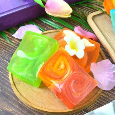 Handmade cleansing and whitening bath bar soap for skincare use