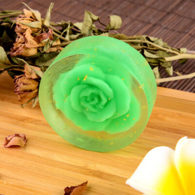 Handmade rose moisturizing bar soap for acne and anti-mite skincare