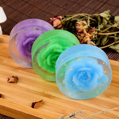 Handmade rose moisturizing bar soap for acne and anti-mite skincare