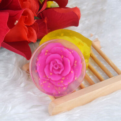 Handmade rose moisturizing bar soap for acne and anti-mite skincare