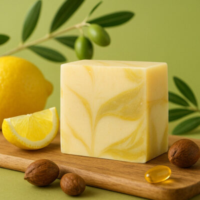 Natural herbal exfoliating bar soap for gentle skin renewal