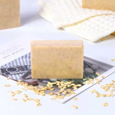 Whitening and moisturizing oatmeal bar soap for gentle skincare