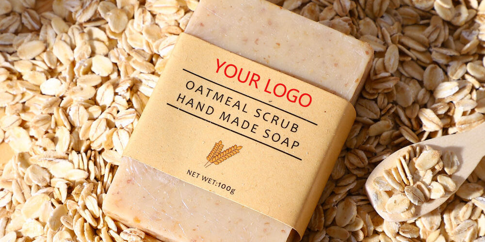 Whitening and moisturizing oatmeal bar soap for gentle skincare