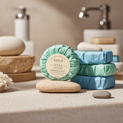 Fragrant travel hotel soap for bath and hospitality use